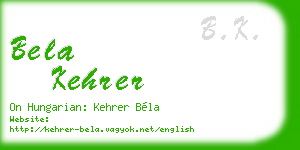 bela kehrer business card