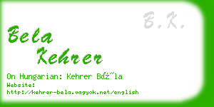 bela kehrer business card